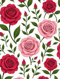 Crimson Pink Rose Garden Botanical Rug
