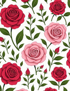 Crimson Pink Rose Garden Botanical Rug
