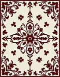 Bold Sanguine Bloom Ivory Area Centerpiece Rug