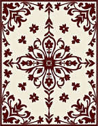 Bold Sanguine Bloom Ivory Area Centerpiece Rug
