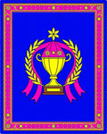 Golden Trophy Laurel Ribbon Border Rug