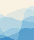 Oceanic Blue Abstract Layered Waves Rug