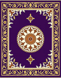 Royal Purple Floral Medallion Border Rug