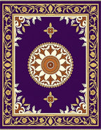Royal Purple Floral Medallion Border Rug