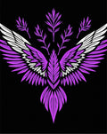 Vibrant Purple Winged Creature Art Rug