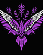 Vibrant Purple Winged Creature Art Rug