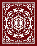 Bold Crimson Floral Medallion Rug
