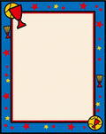 Bold Red Star Trophy Border Rug