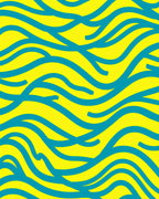 Bright Yellow Teal Swirl Abstract Rug