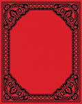 Bold Red Black Floral Border Rug