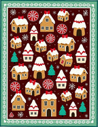 Whimsical Gingerbread Village Christmas Rug