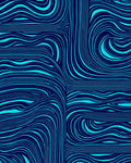 Deep Blue Swirling Aqua Lines Rug