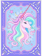Pastel Unicorn Starry Frame Rug