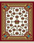 Regal Crown Embellished Golden Border Rug