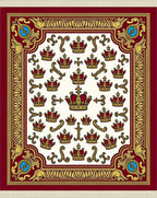 Regal Crown Embellished Golden Border Rug