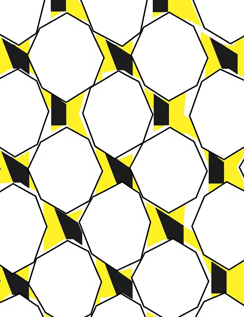 Modern Yellow Black Geometric Starburst Rug