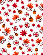 Autumn Red Maple Acorn Scatter Rug