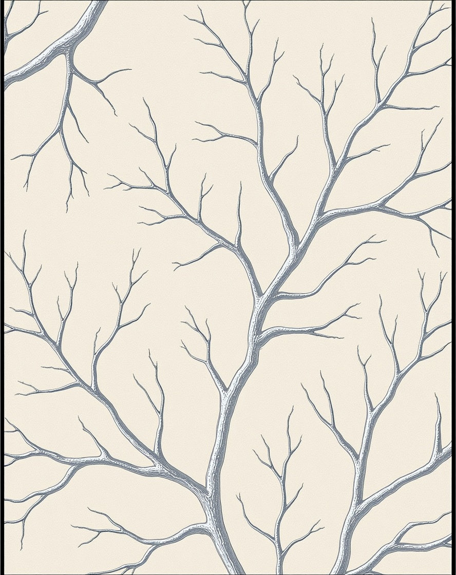 Winter Branch Beige Soft Blue Rug
