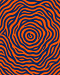 Orange Blue Swirling Lines Rug