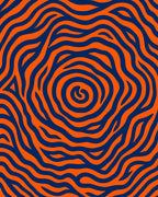 Orange Blue Swirling Lines Rug