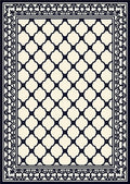 Elegant Ivory Lattice Border Rug