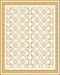Cream and Gold Geometric Overlay Rug