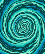 Turquoise Swirl Abstract Ribbon Rug