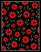 Bold Red Floral Garden Repeat Rug