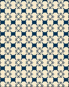 Ivory Navy Geometric Labyrinth Rug