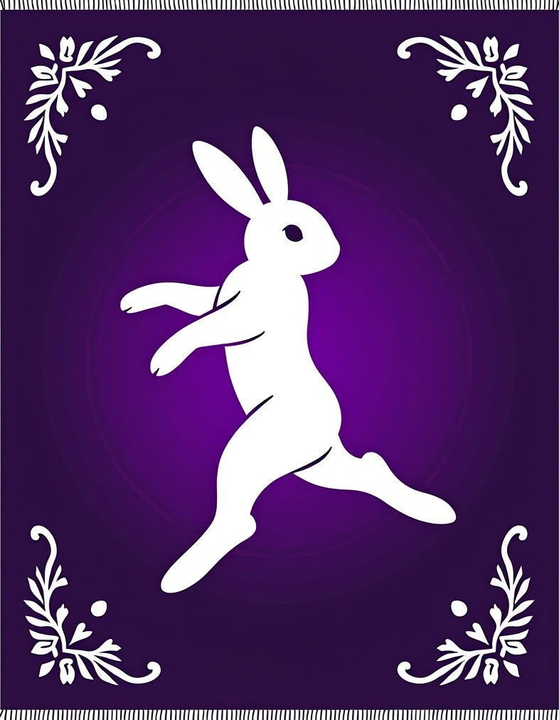 White Rabbit Purple Floral Corner Rug
