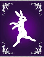 White Rabbit Purple Floral Corner Rug