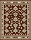 Brown Tan Cream Ornamental Star Medallion Rug