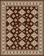 Brown Tan Cream Ornamental Star Medallion Rug