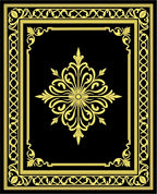 Black and Gold Ornate Medallion Rug