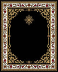 Crimson Floral Gold Border Rug