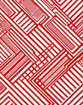 Dynamic Red White Geometric Circuit Rug