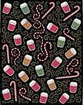 Festive Red White Candy Cane Cups Rug