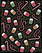Festive Red White Candy Cane Cups Rug