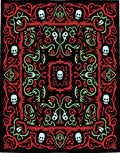 Gothic Red Skull Swirls Medallion Rug