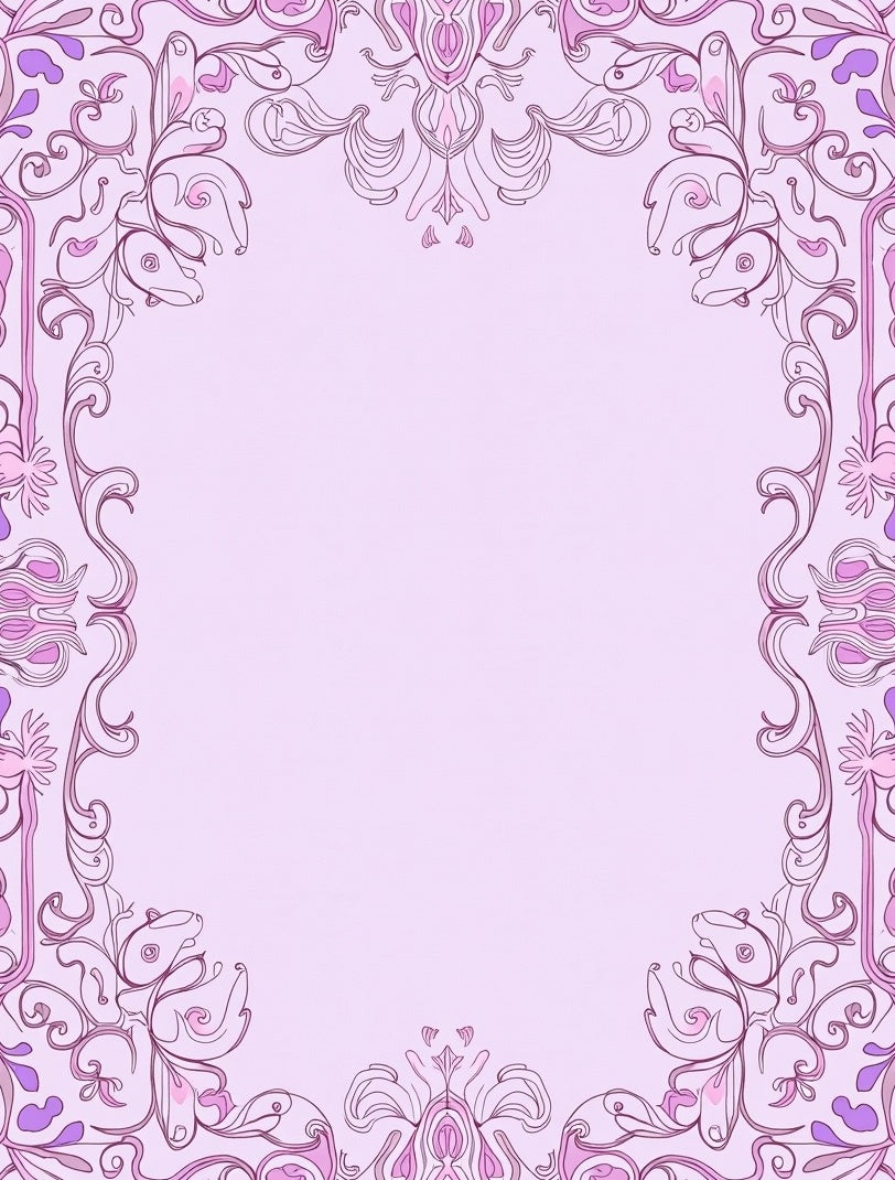Art Nouveau Orchid Petal Frame Rug
