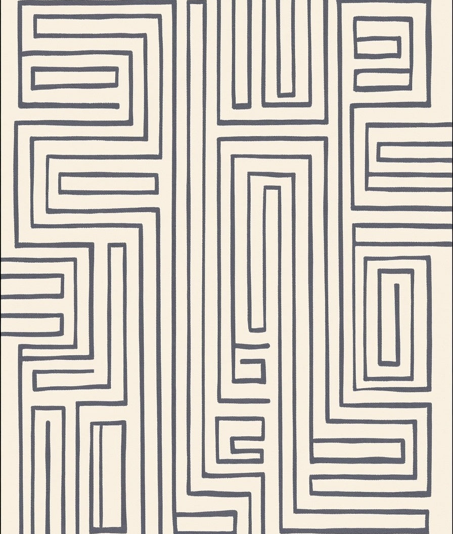 Navajo Inspired Gray Maze Rug
