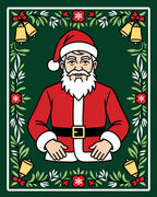 Festive Santa Claus Christmas Wreath Rug