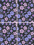 Dark Floral Meadow Bloom Rug