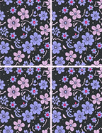 Dark Floral Meadow Bloom Rug