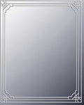 Silver Art Deco Border Frame Rug