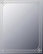 Silver Art Deco Border Frame Rug