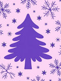 Purple Christmas Tree Snowflakes Rug
