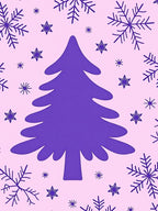 Purple Christmas Tree Snowflakes Rug