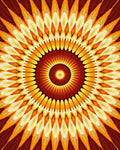 Warm Orange Burst Mandala Rug
