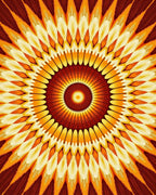 Warm Orange Burst Mandala Rug